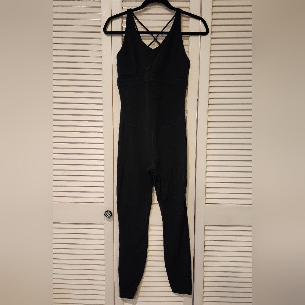Athleta Black Powervita Leotard Bodysuit